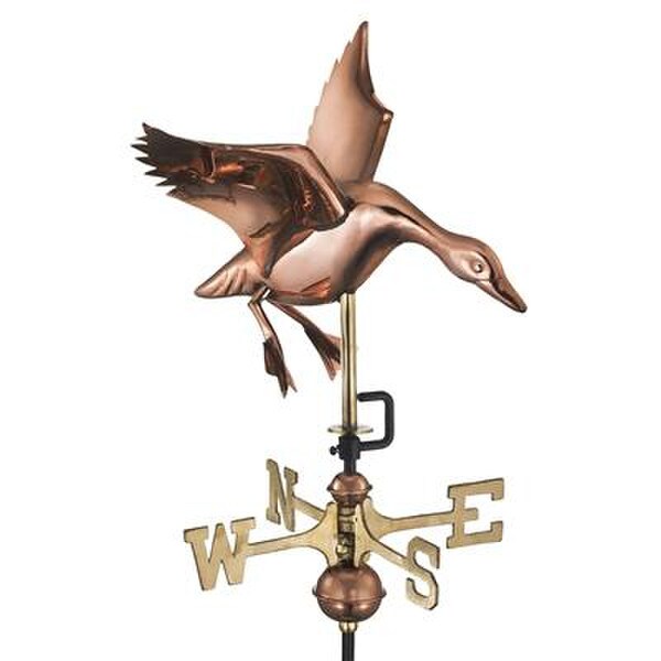Landing Duck Weathervane Garden Pole Flying Self Supporting Statue